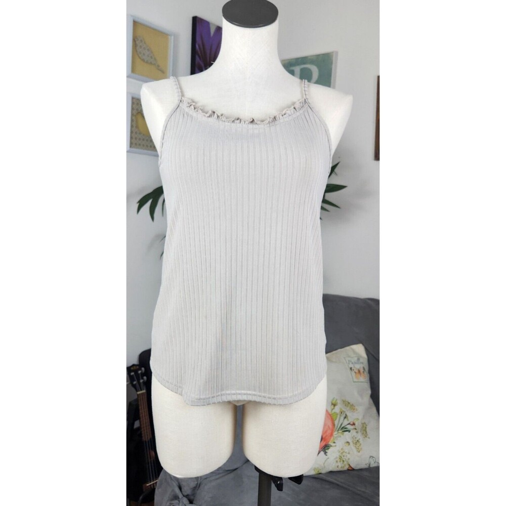 La Miel by Hyped Unicorn Beige Ruffle Neckline Cami NEW Size M